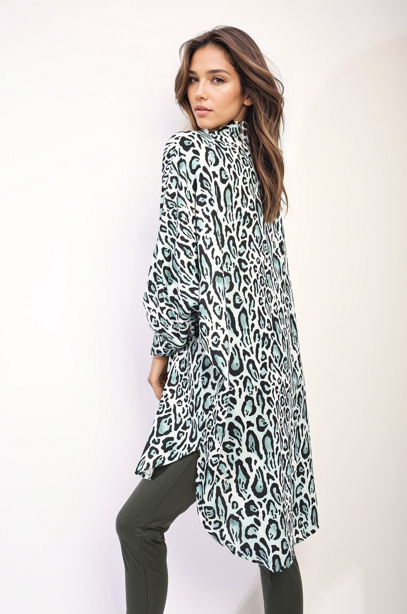 Emelia Oversized Long Sleeve Leopard Print Shirt Dress - 4 colours