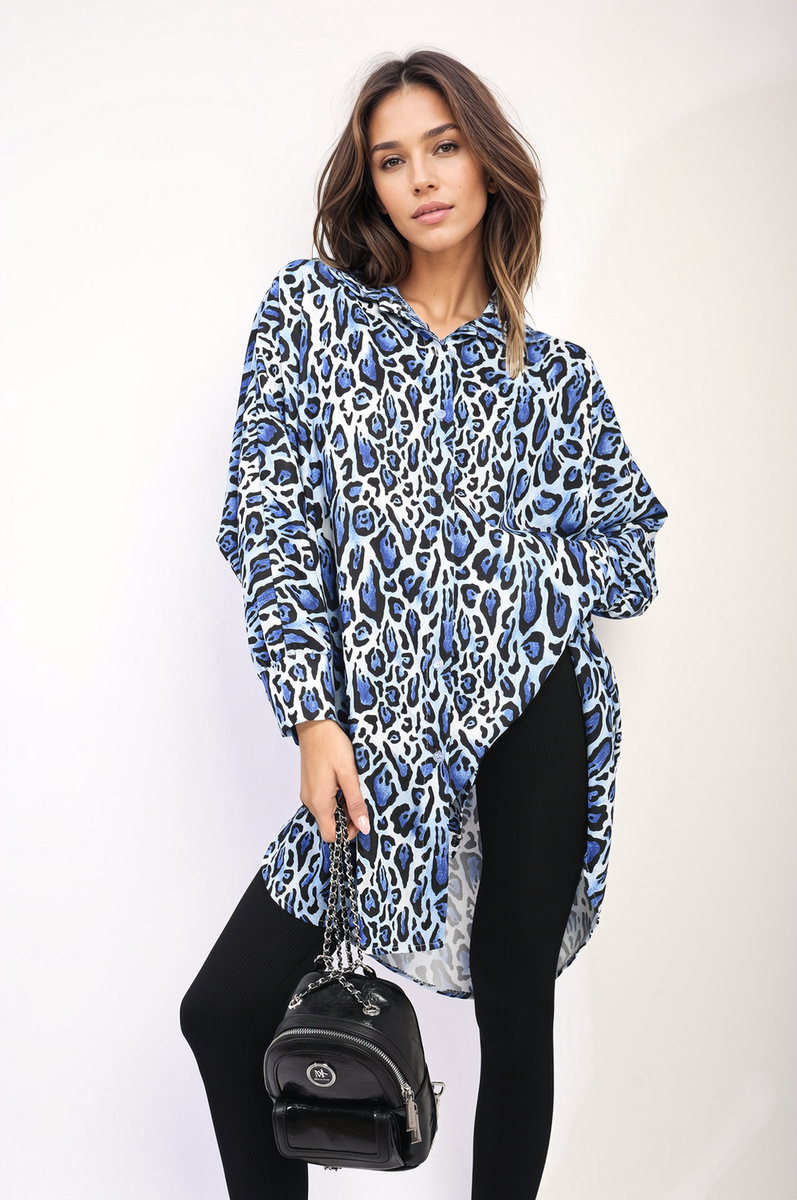 Emelia Oversized Long Sleeve Leopard Print Shirt Dress - 4 colours