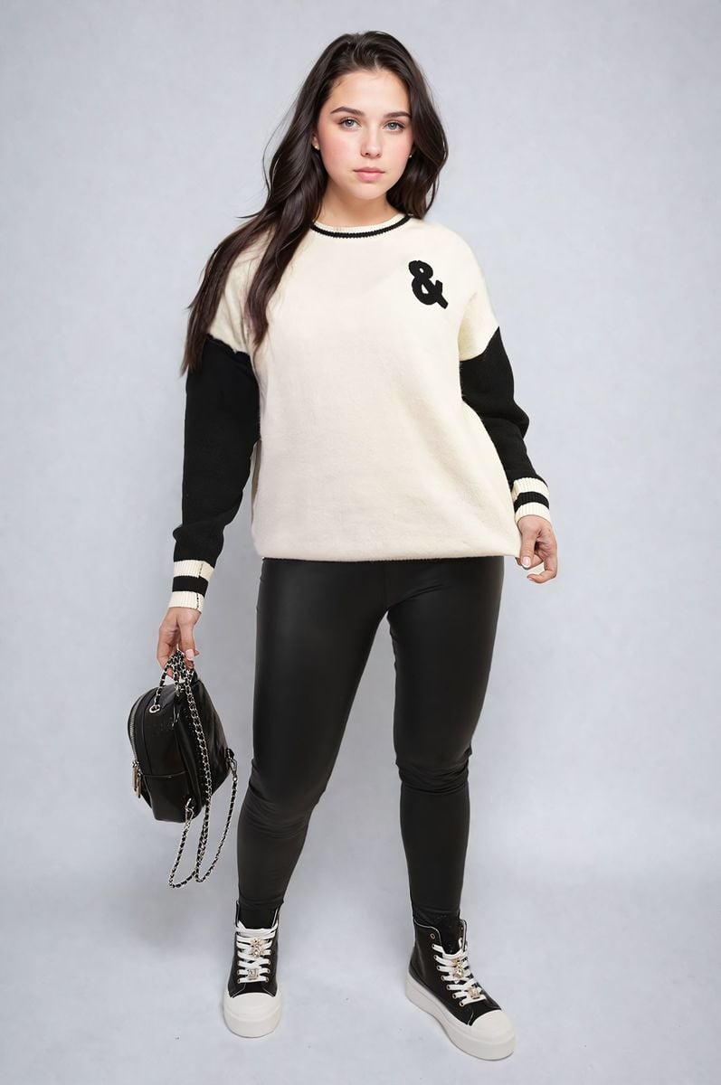 Erica Round Neck Rock & Roll Print Knitted Jumper - 4 colours