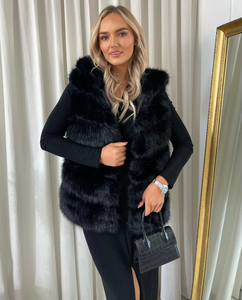 Esther Sleeveless Faux Fur Jacket - 3 colours