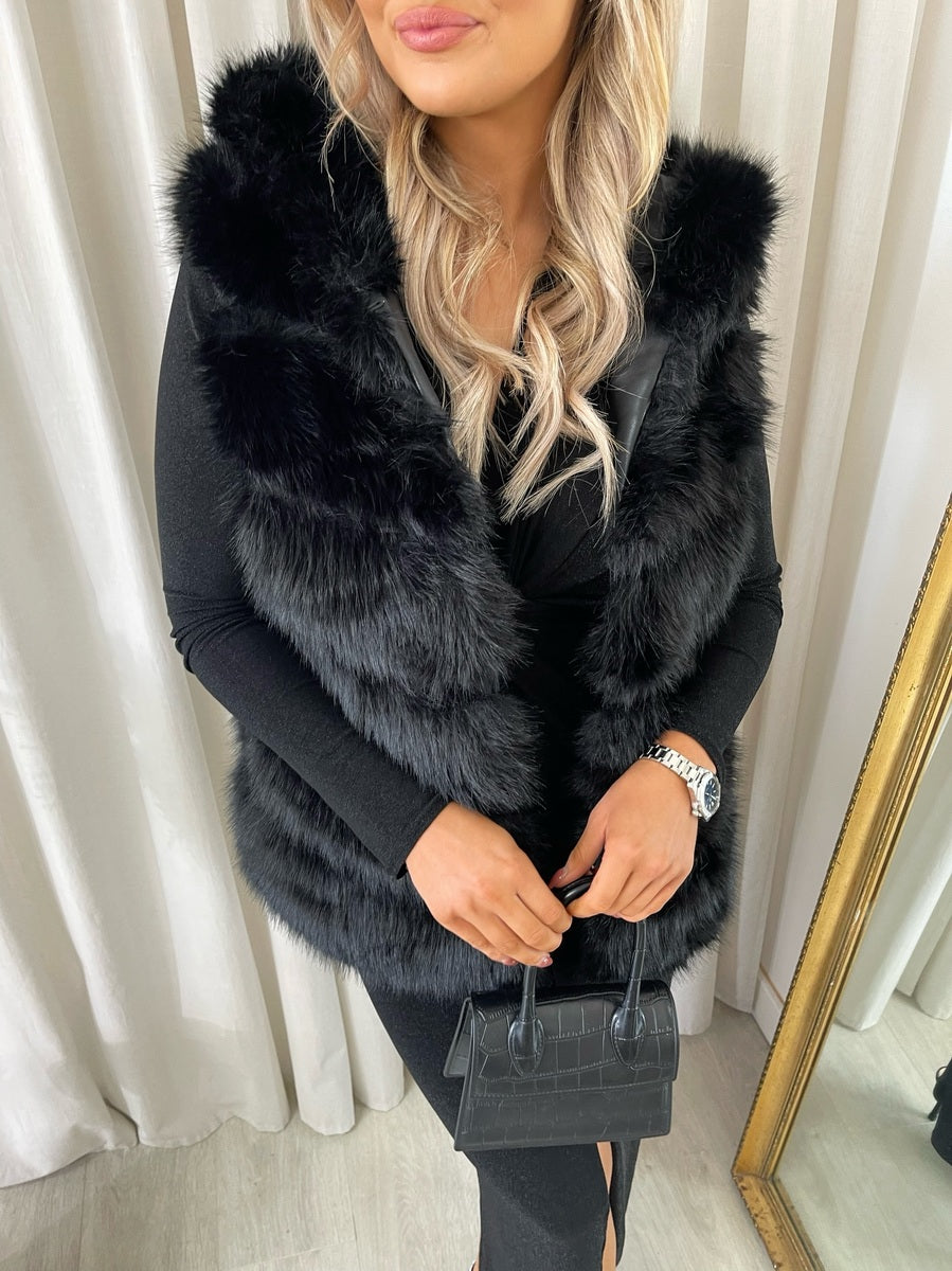 Esther Sleeveless Faux Fur Jacket - 3 colours