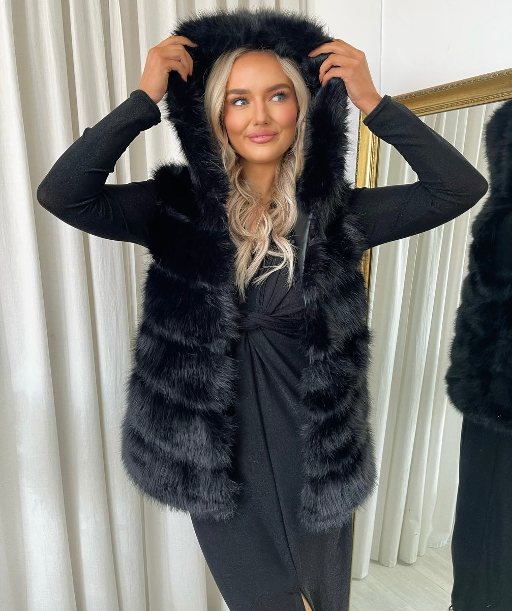 Esther Sleeveless Faux Fur Jacket - 3 colours