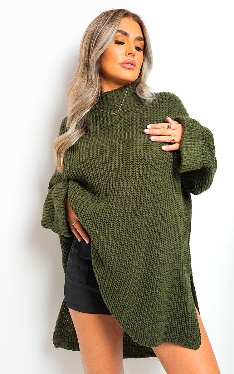 Faye High Neck Oversized Long Sleeve Knitted Jumper - 6 colours