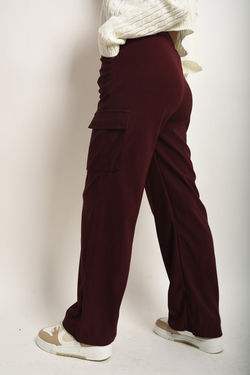 Faye Wide Leg Drawstring Waist Flap Pocket Trouser - 3 colours