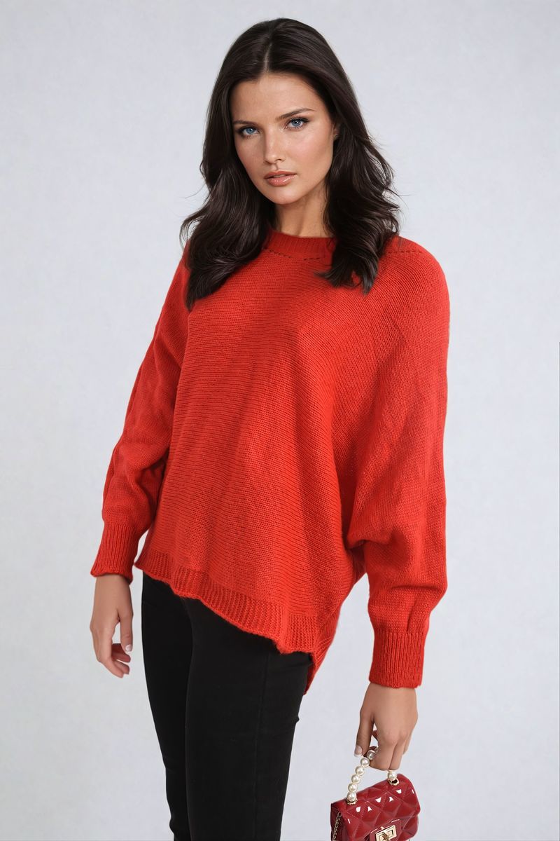 Florencia Crew Neck Back Patterned Knitted Jumper - 6 colours