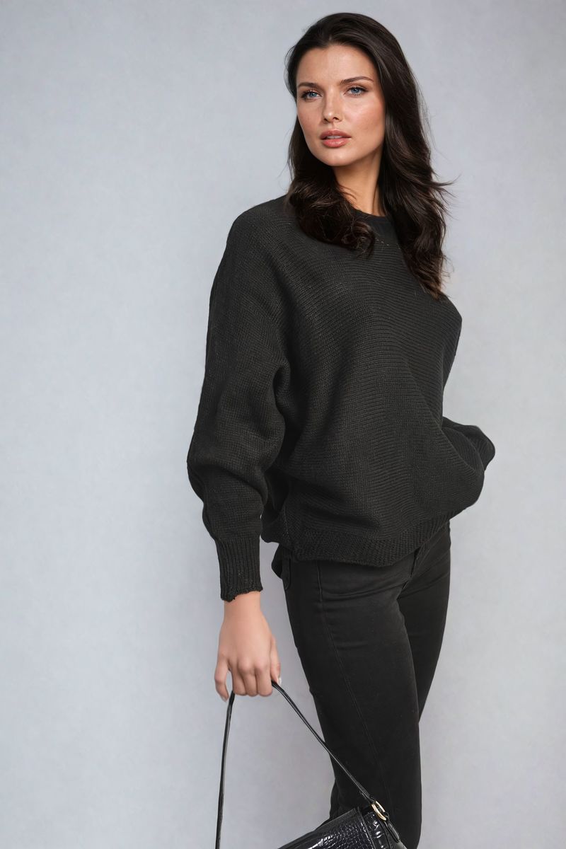 Florencia Crew Neck Back Patterned Knitted Jumper - 6 colours