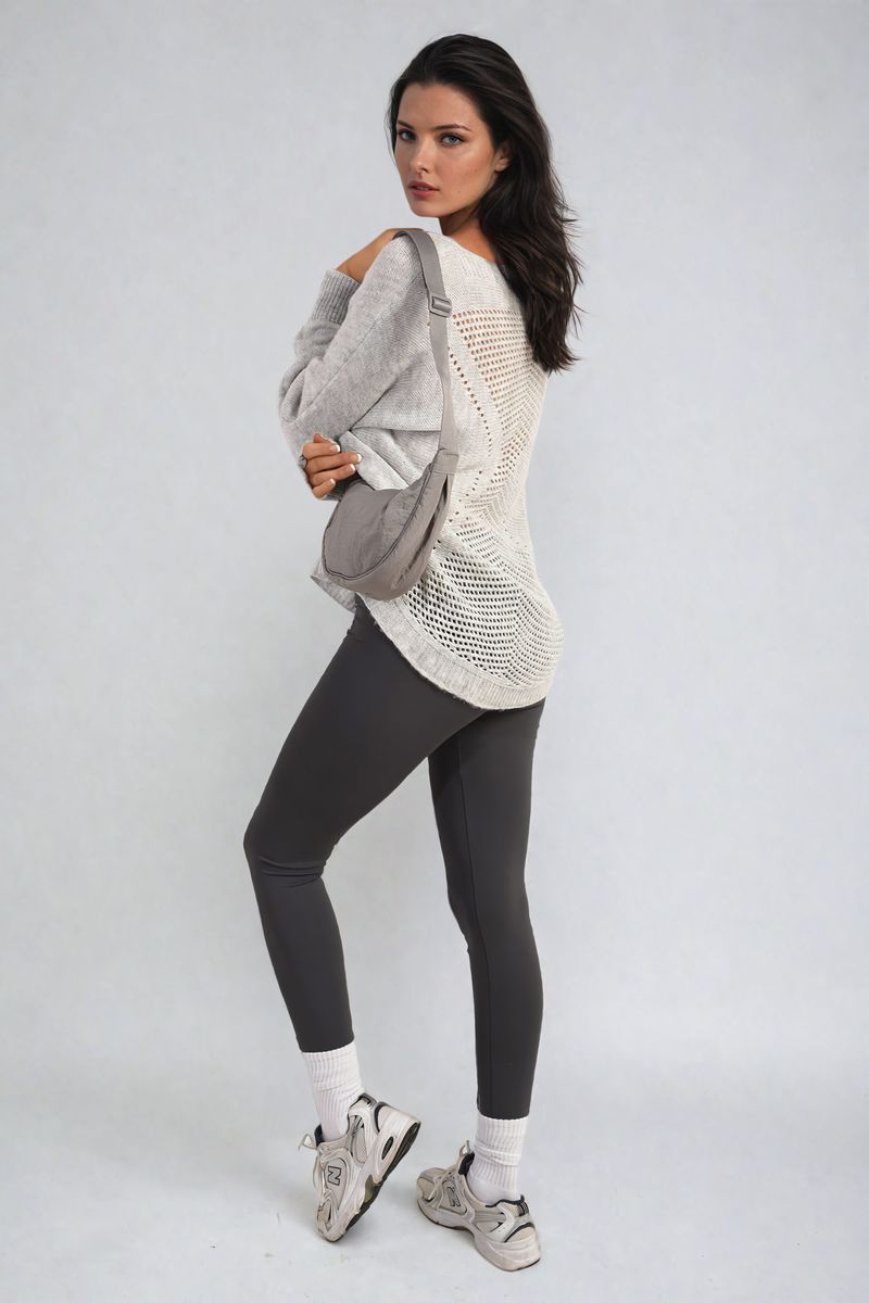 Florencia Crew Neck Back Patterned Knitted Jumper - 6 colours