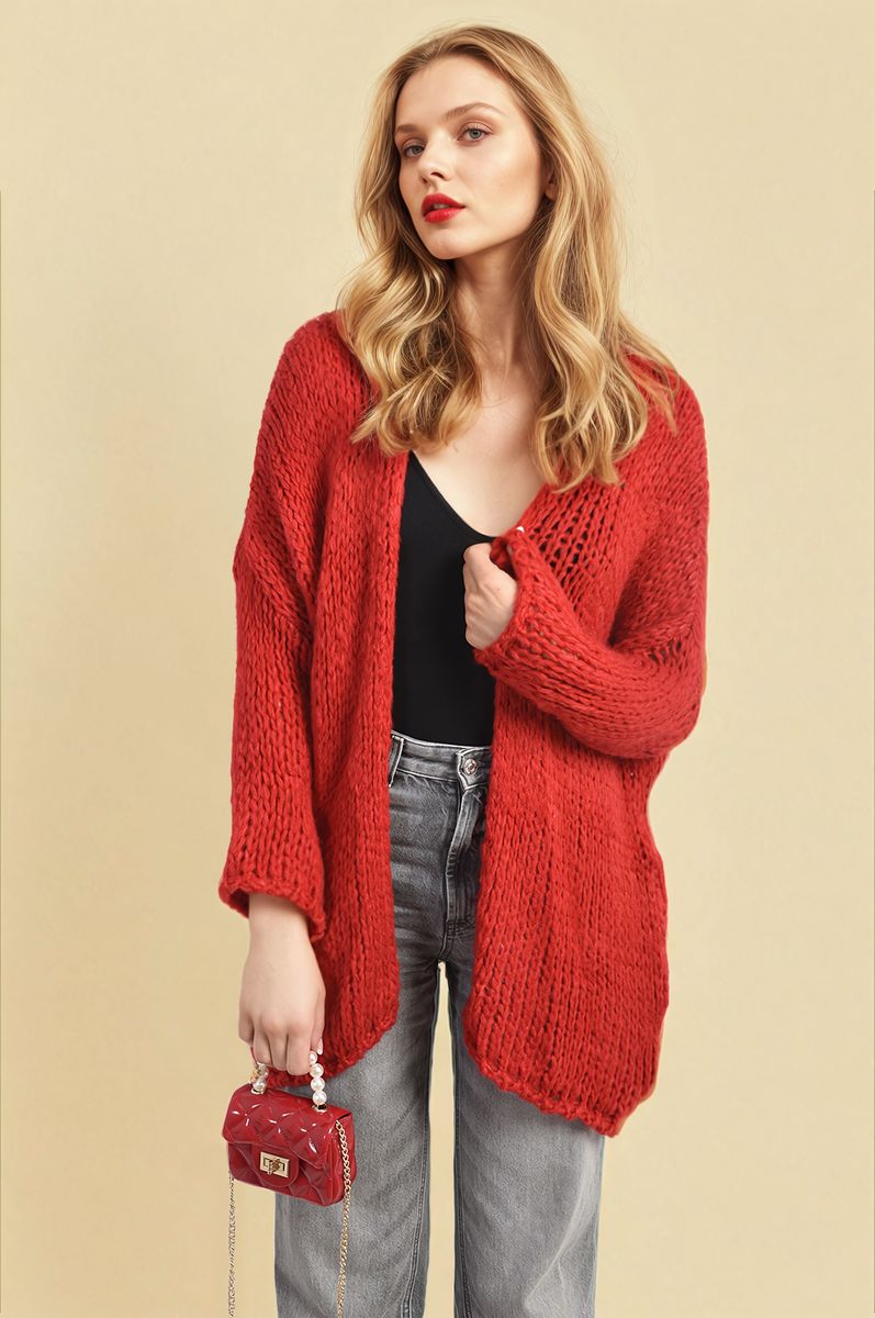 Hazel Chunky Long Sleeve Knitted Cardigan - 4 colours