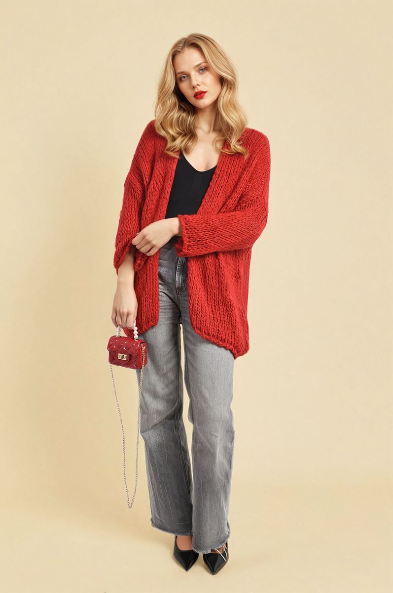 Hazel Chunky Long Sleeve Knitted Cardigan - 4 colours