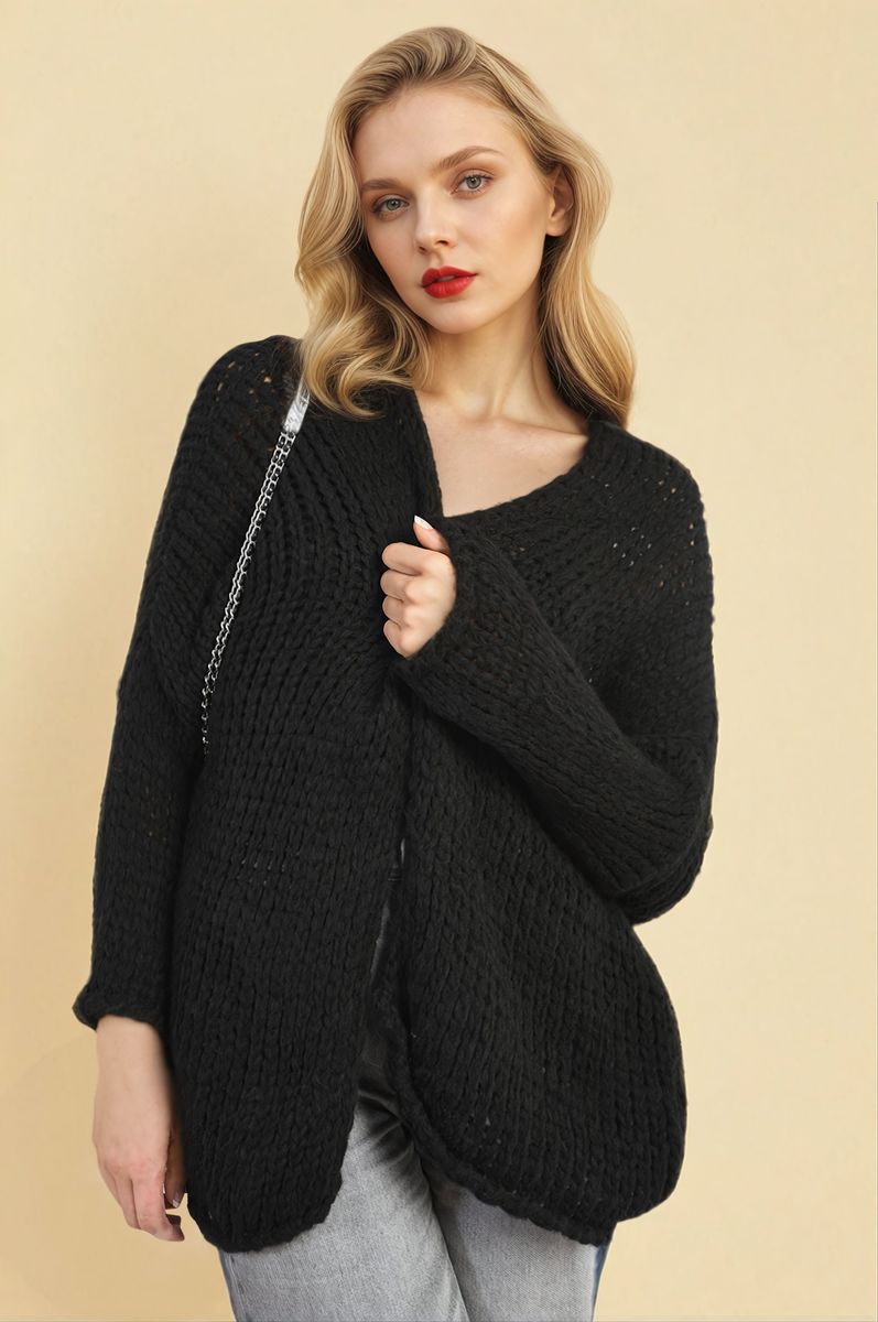 Hazel Chunky Long Sleeve Knitted Cardigan - 4 colours