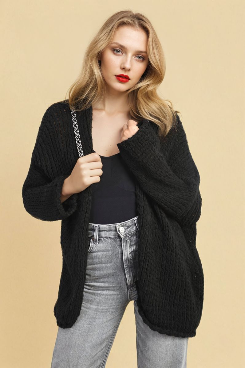 Hazel Chunky Long Sleeve Knitted Cardigan - 4 colours