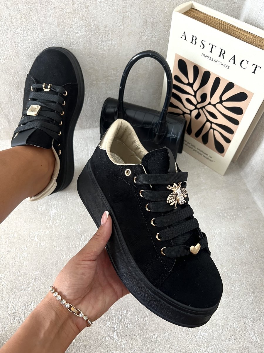 Hazel Lace Up Platform Trainers With Decorative Details - 4 colours