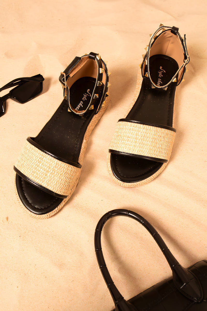 Hazel Studs Decorated Platform Strappy Sandals - 3 colours