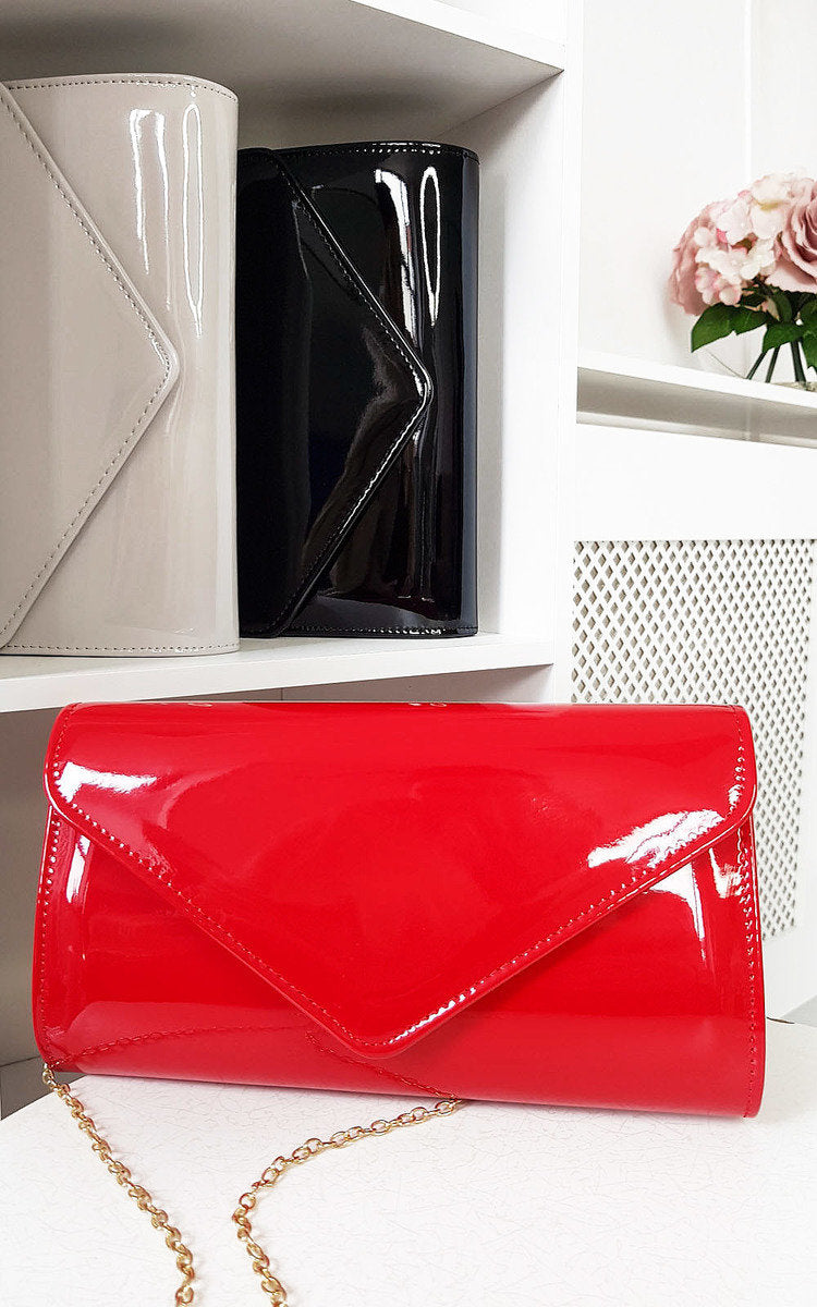 Heidi Patent Envelope Clutch Bag