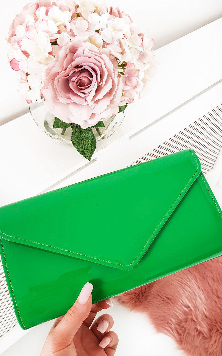 Heidi Patent Envelope Clutch Bag