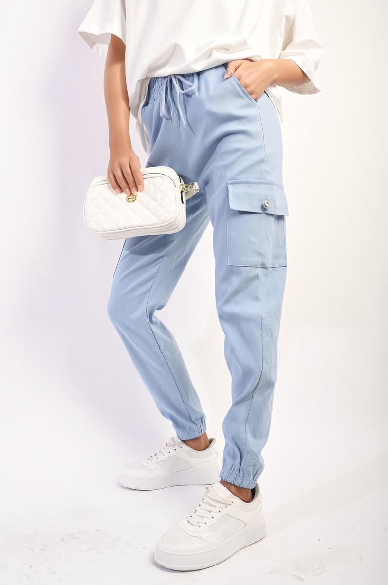 Janelle Drawstring Waist Cargo Joggers - 5 colours