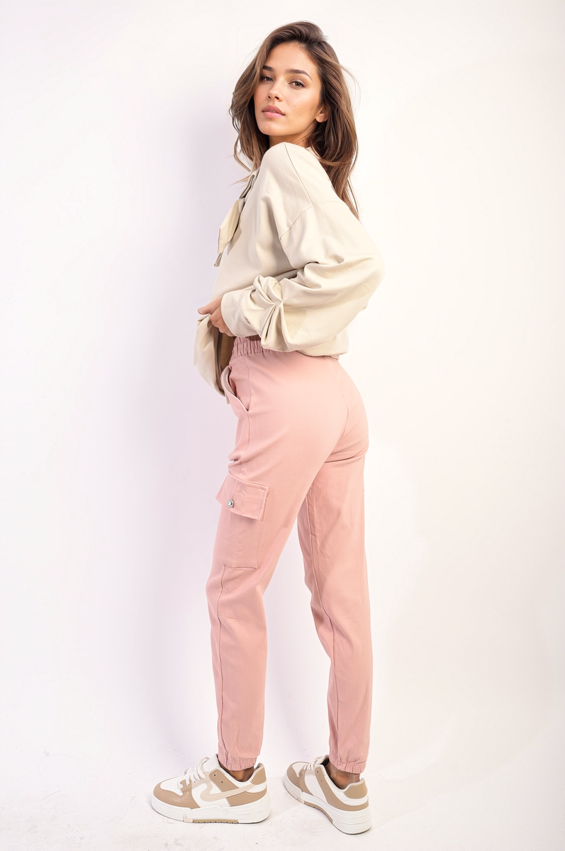 Janelle Drawstring Waist Cargo Joggers - 5 colours