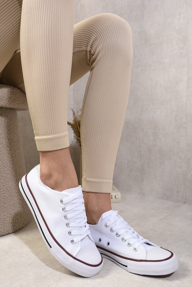 Jenna Platform Low Top Lace Up Trainers - 5 colours