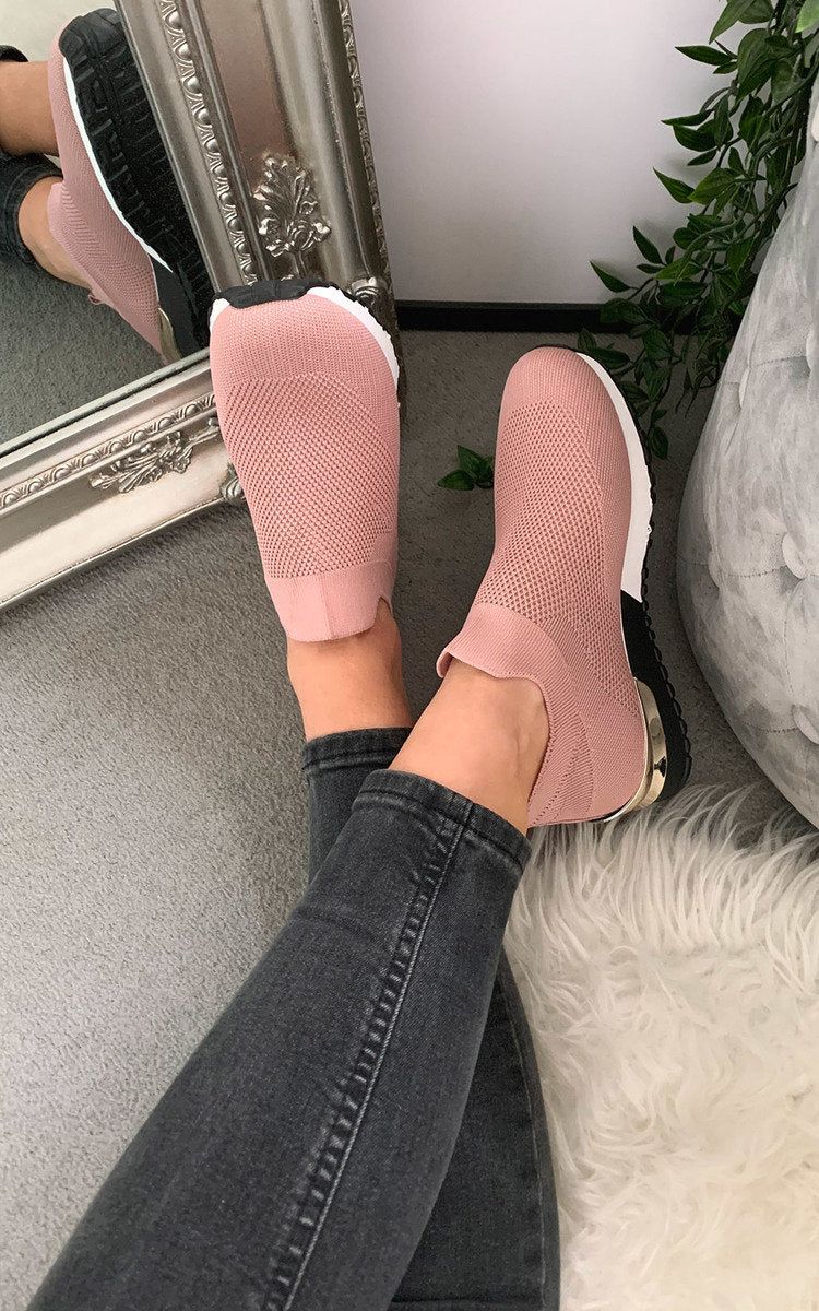 Jessi Slip On Sock Wedge Trainers - 5 colours