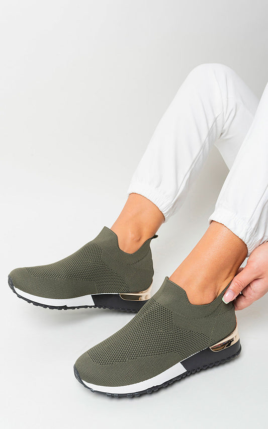 Jessi Slip On Sock Wedge Trainers - 5 colours