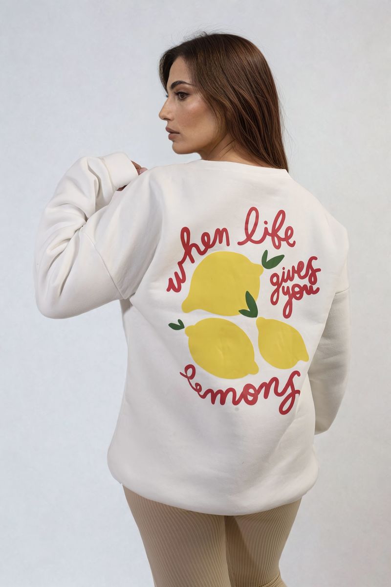 Joyce Lemon Graphic Long Sleeve Knitted Jumper - 2 colours