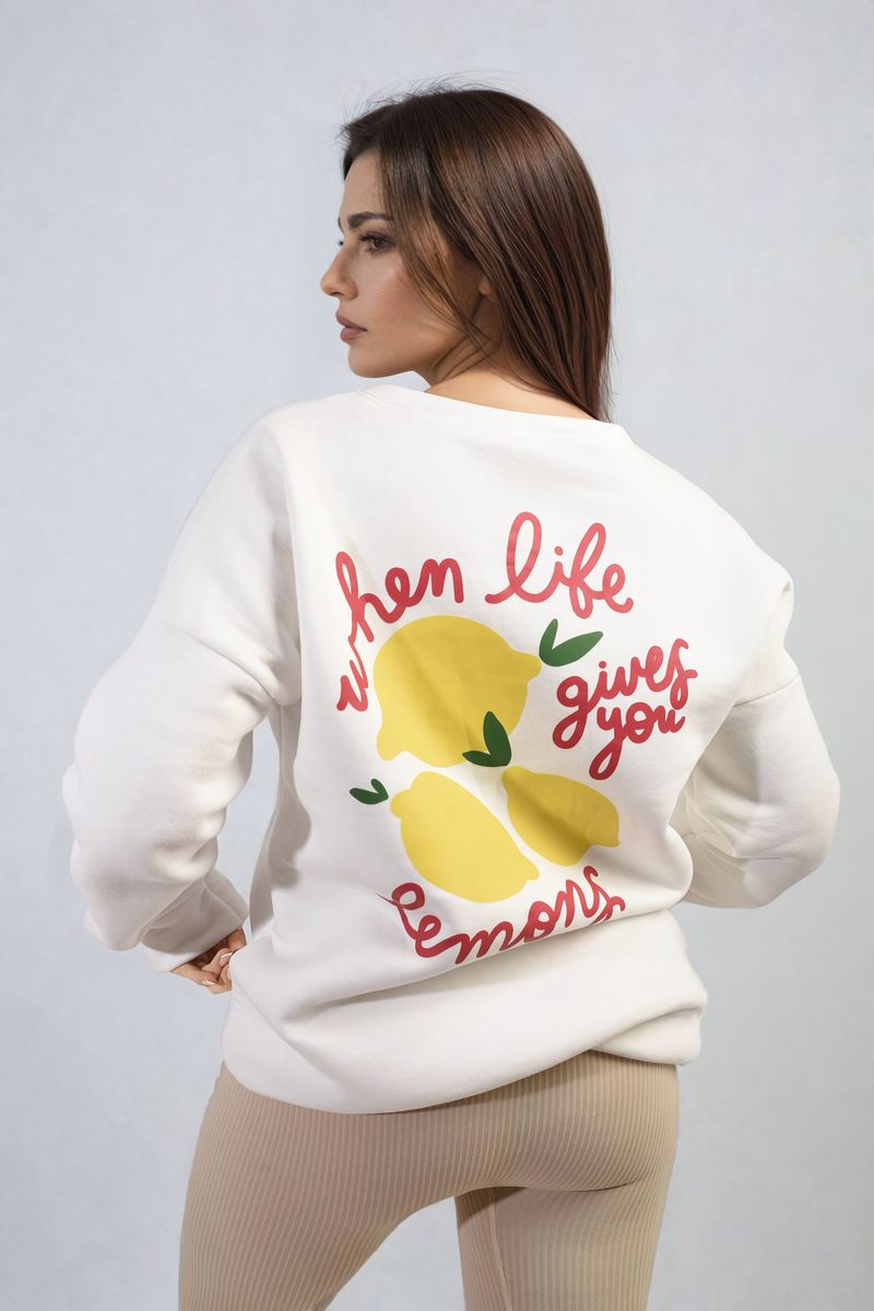 Joyce Lemon Graphic Long Sleeve Knitted Jumper - 2 colours