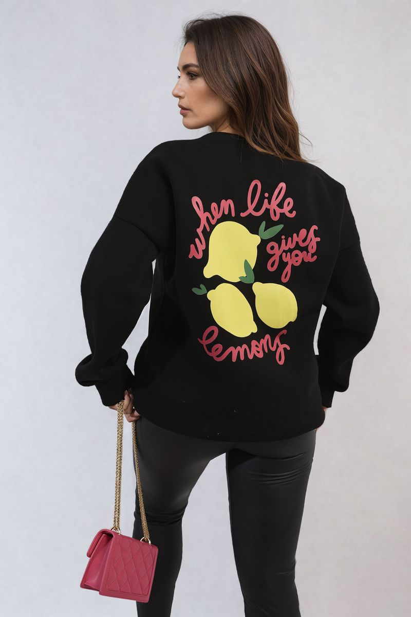 Joyce Lemon Graphic Long Sleeve Knitted Jumper - 2 colours