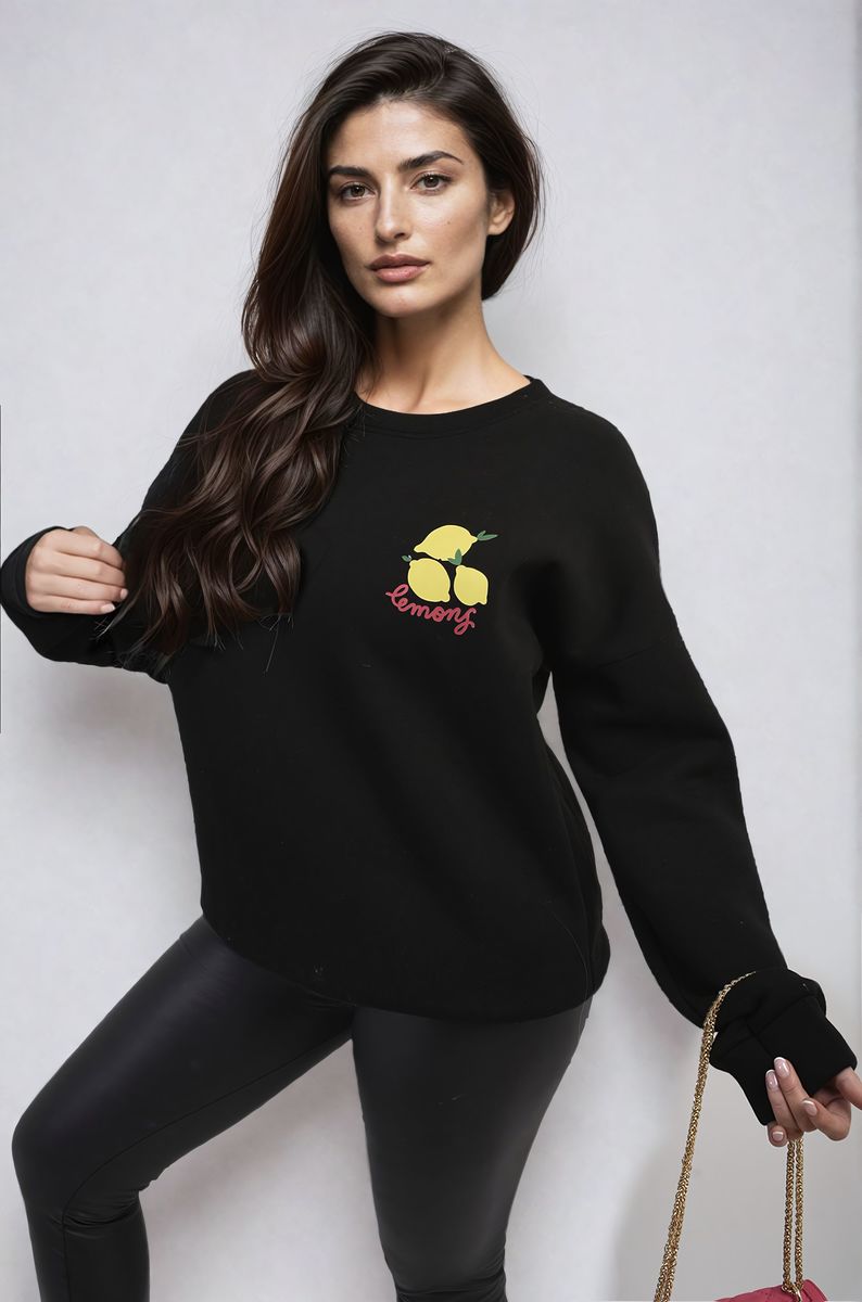 Joyce Lemon Graphic Long Sleeve Knitted Jumper - 2 colours