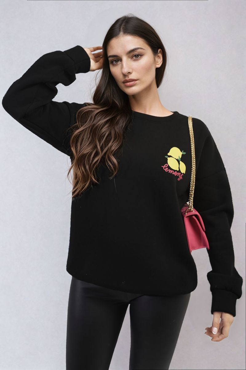 Joyce Lemon Graphic Long Sleeve Knitted Jumper - 2 colours