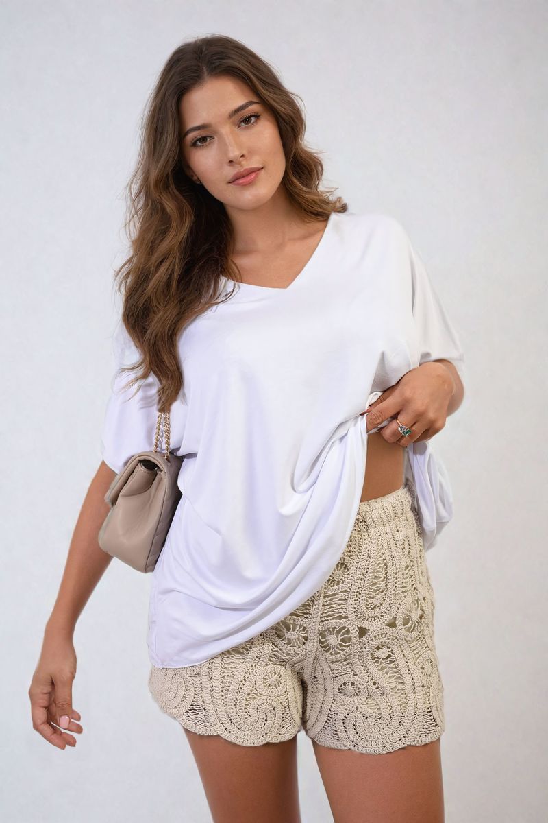 Juliana Short Sleeve V-Neck Loose Top - 8 colours