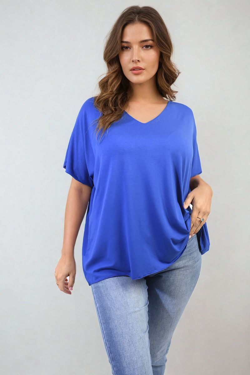 Juliana Short Sleeve V-Neck Loose Top - 8 colours