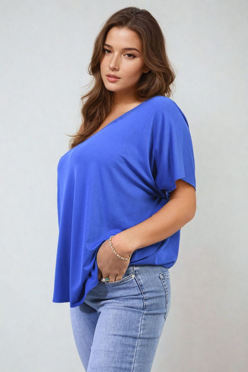 Juliana Short Sleeve V-Neck Loose Top - 8 colours