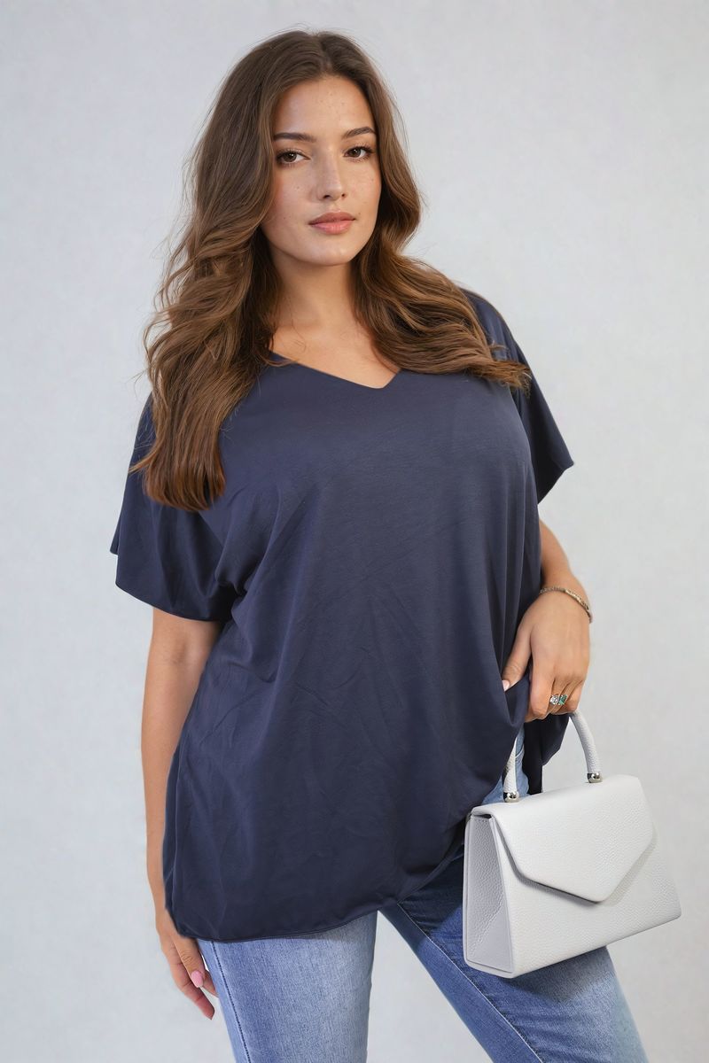 Juliana Short Sleeve V-Neck Loose Top - 8 colours