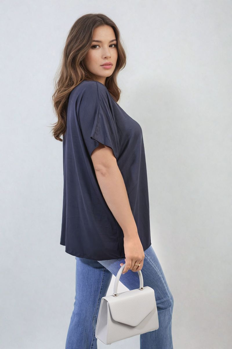 Juliana Short Sleeve V-Neck Loose Top - 8 colours