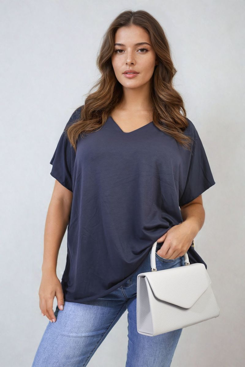 Juliana Short Sleeve V-Neck Loose Top - 8 colours