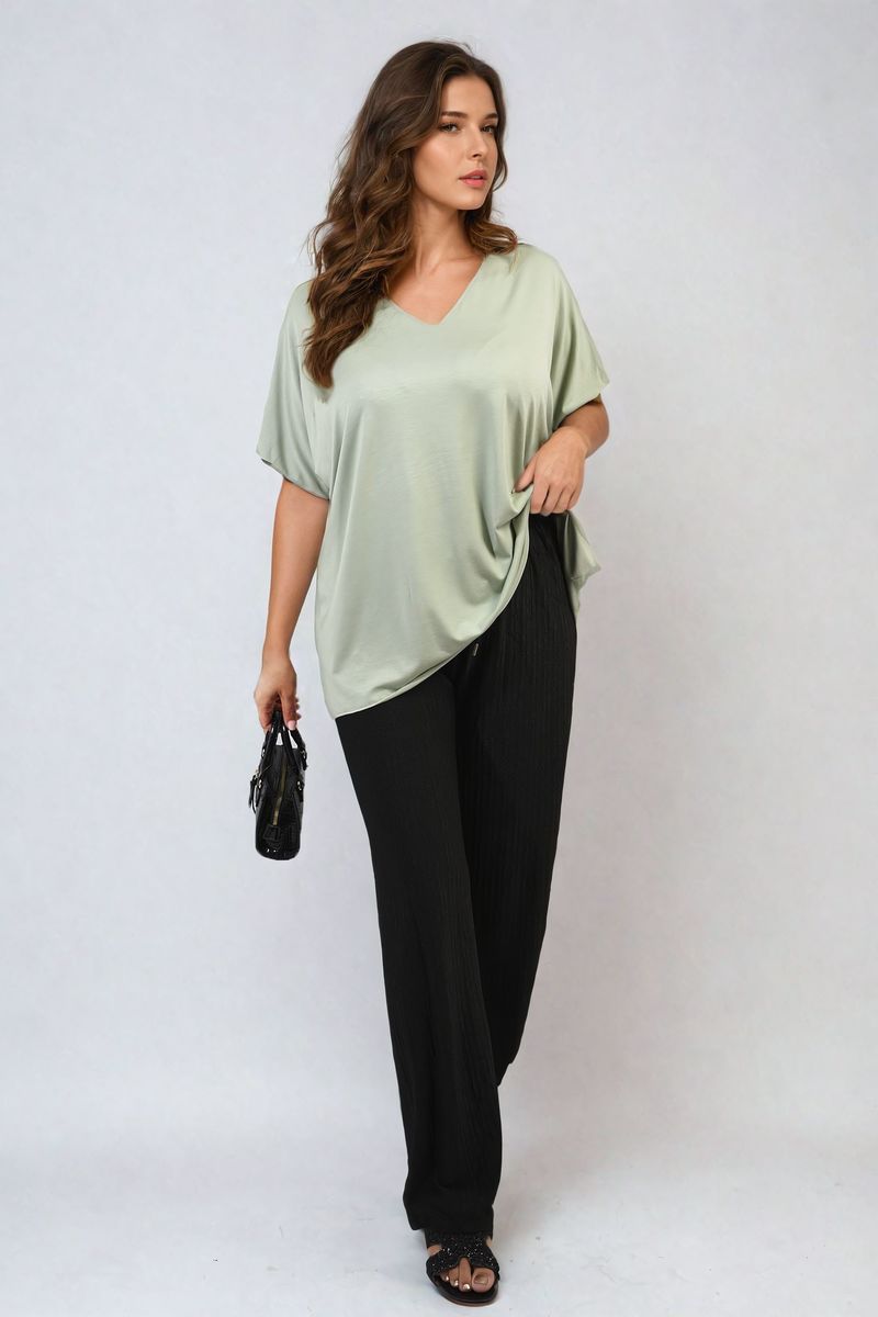 Juliana Short Sleeve V-Neck Loose Top - 8 colours