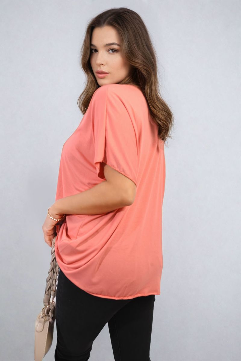 Juliana Short Sleeve V-Neck Loose Top - 8 colours