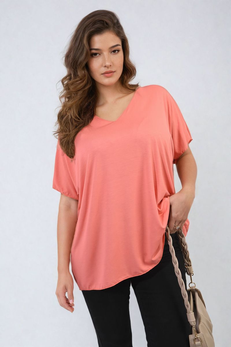 Juliana Short Sleeve V-Neck Loose Top - 8 colours