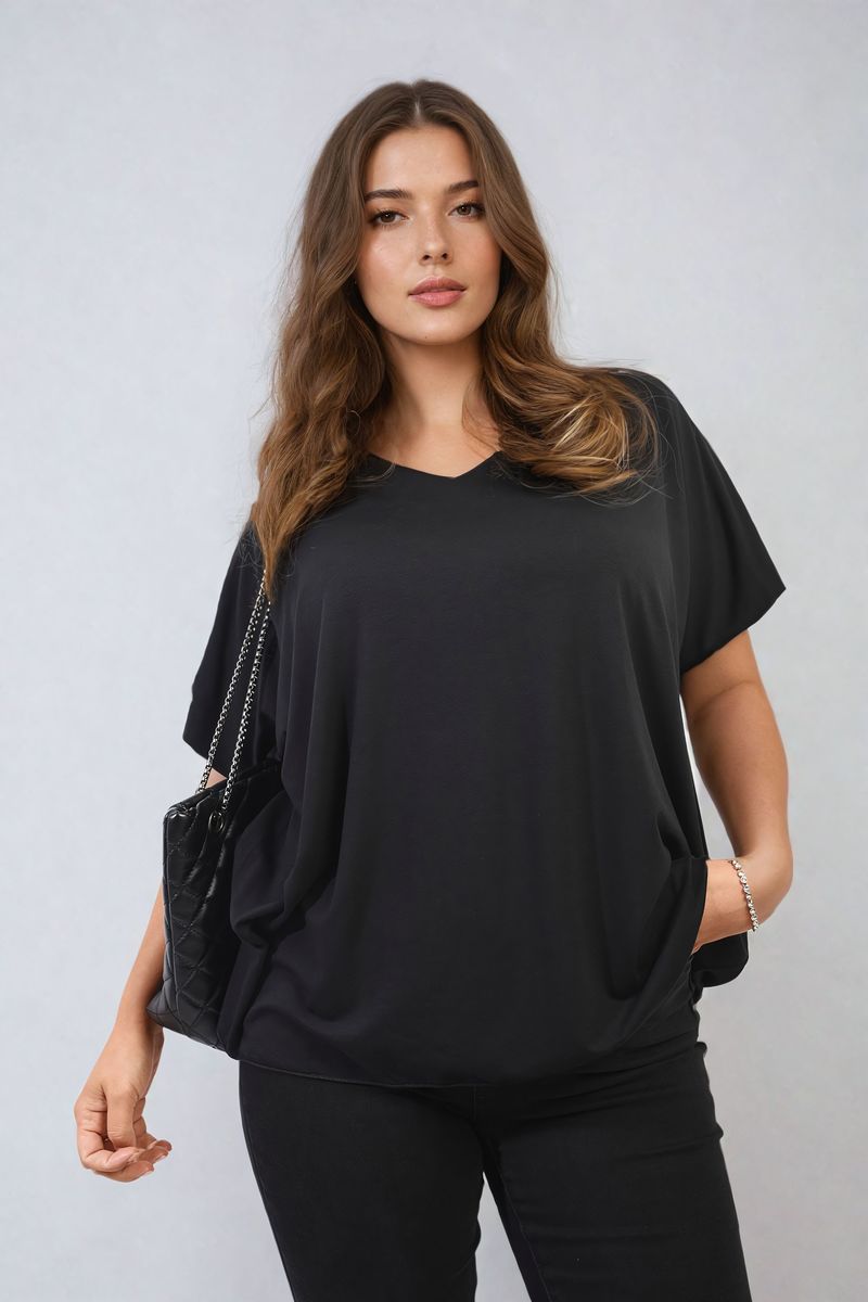 Juliana Short Sleeve V-Neck Loose Top - 8 colours