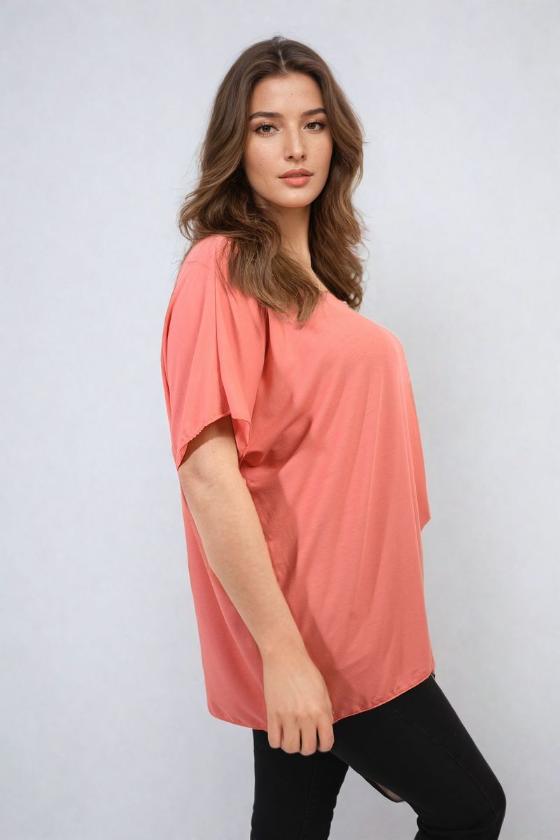 Juliana Short Sleeve V-Neck Loose Top - 8 colours