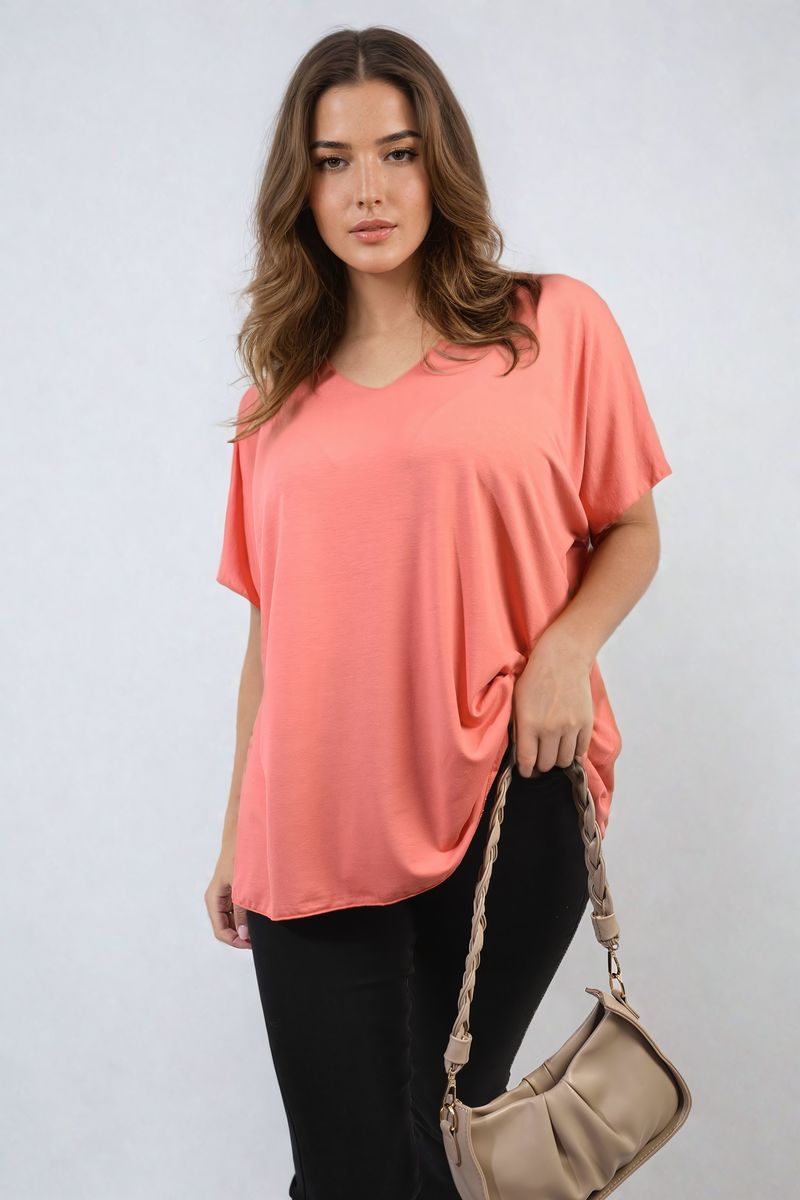 Juliana Short Sleeve V-Neck Loose Top - 8 colours