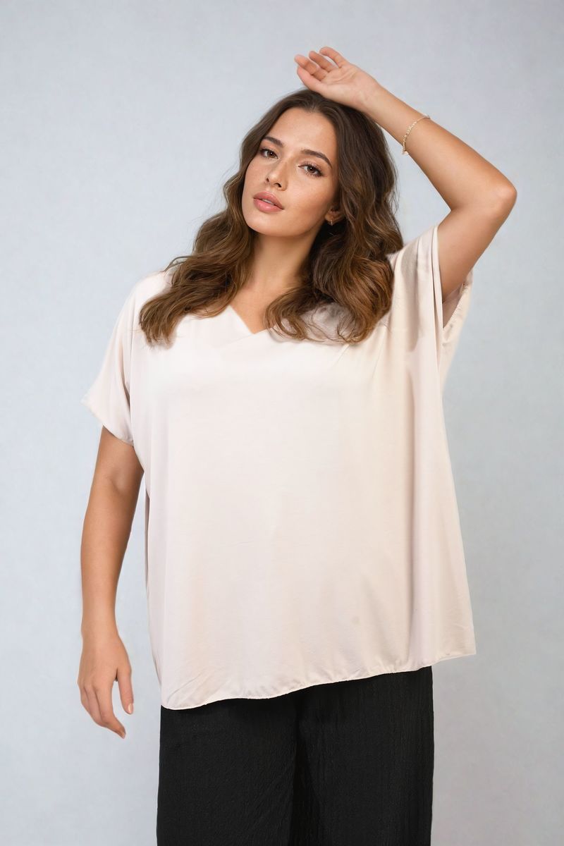 Juliana Short Sleeve V-Neck Loose Top - 8 colours