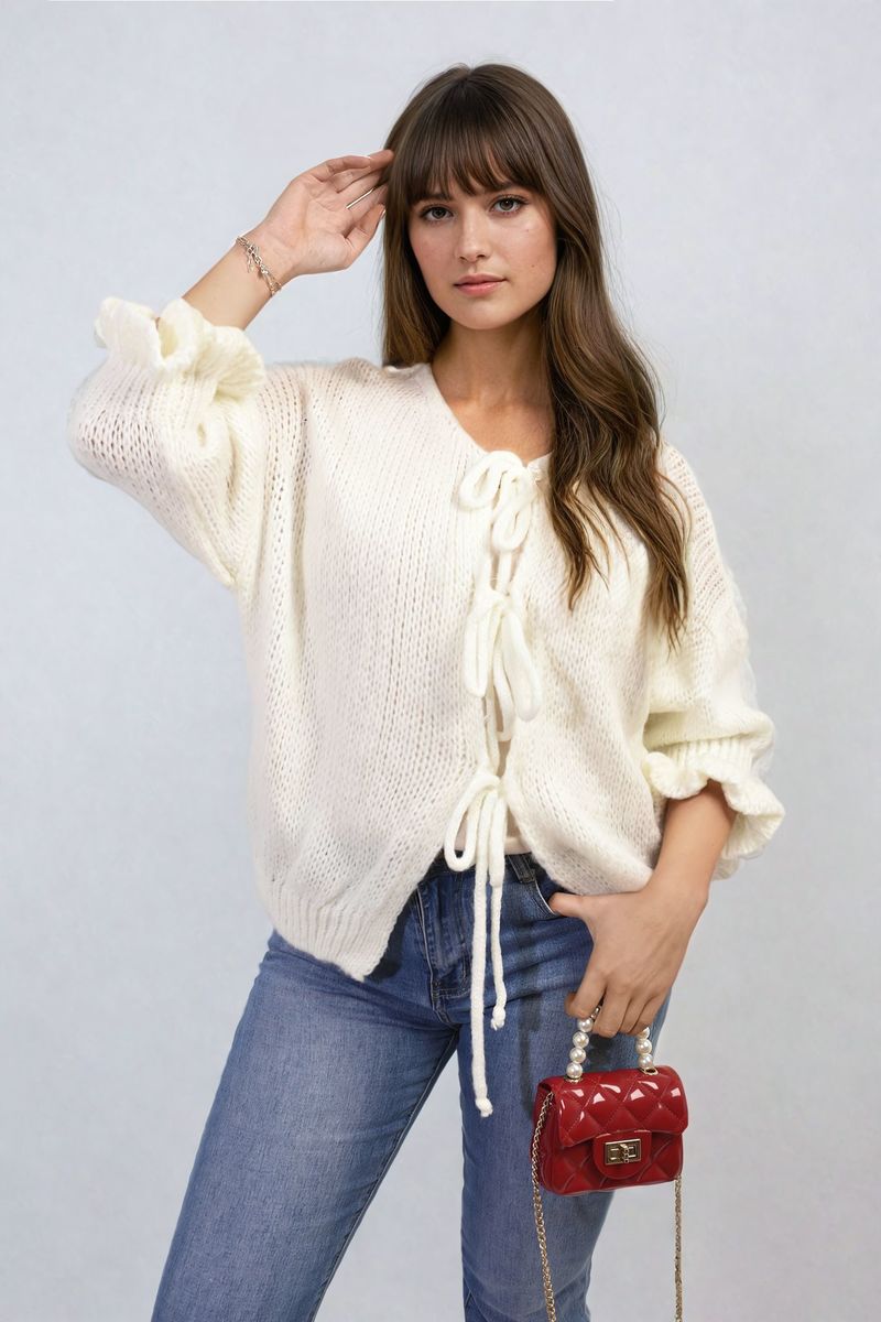 Juliana Tie Front Detail Chunky Knit Jumper - 5 colours