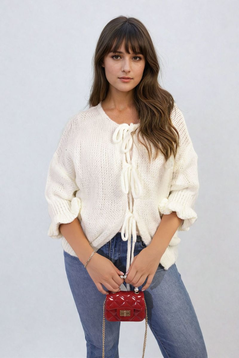 Juliana Tie Front Detail Chunky Knit Jumper - 5 colours