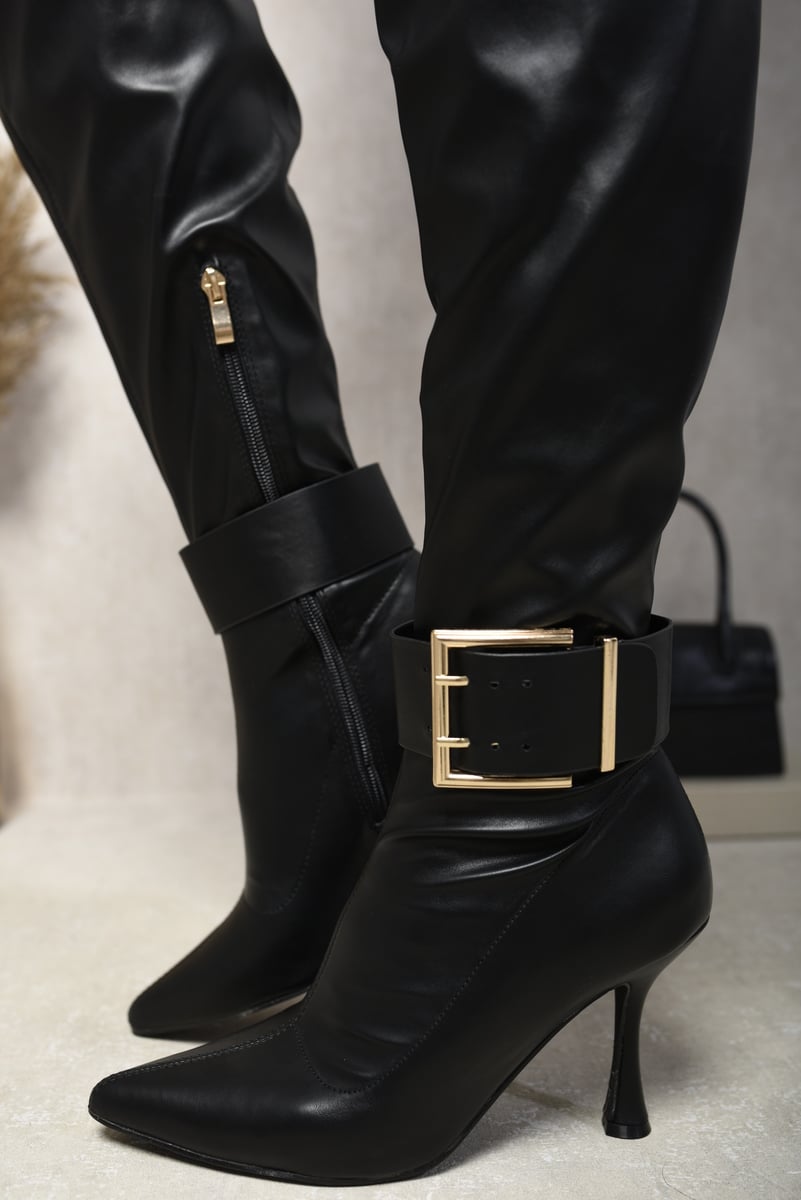 Julianna Buckle Heeled Knee High Boots