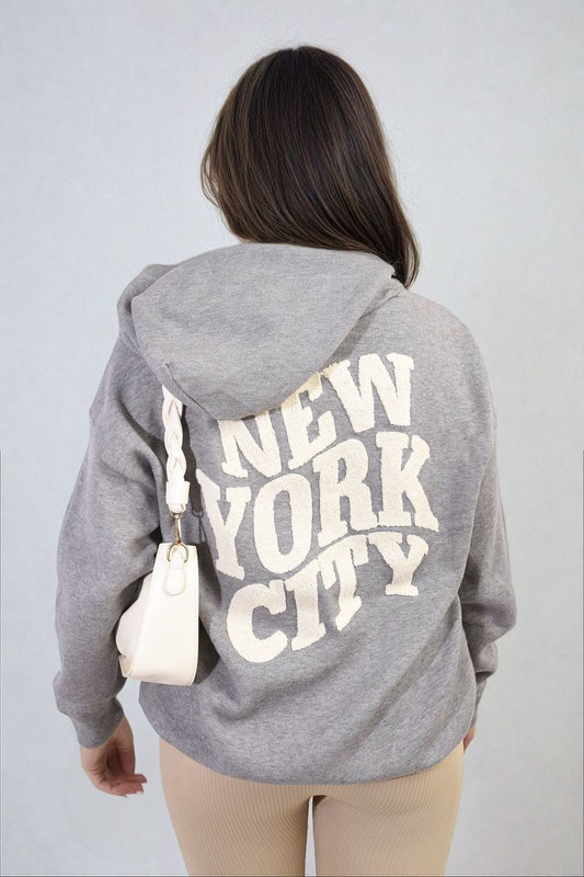 Karen New York City Print Knitted Hoodie - 5 colours