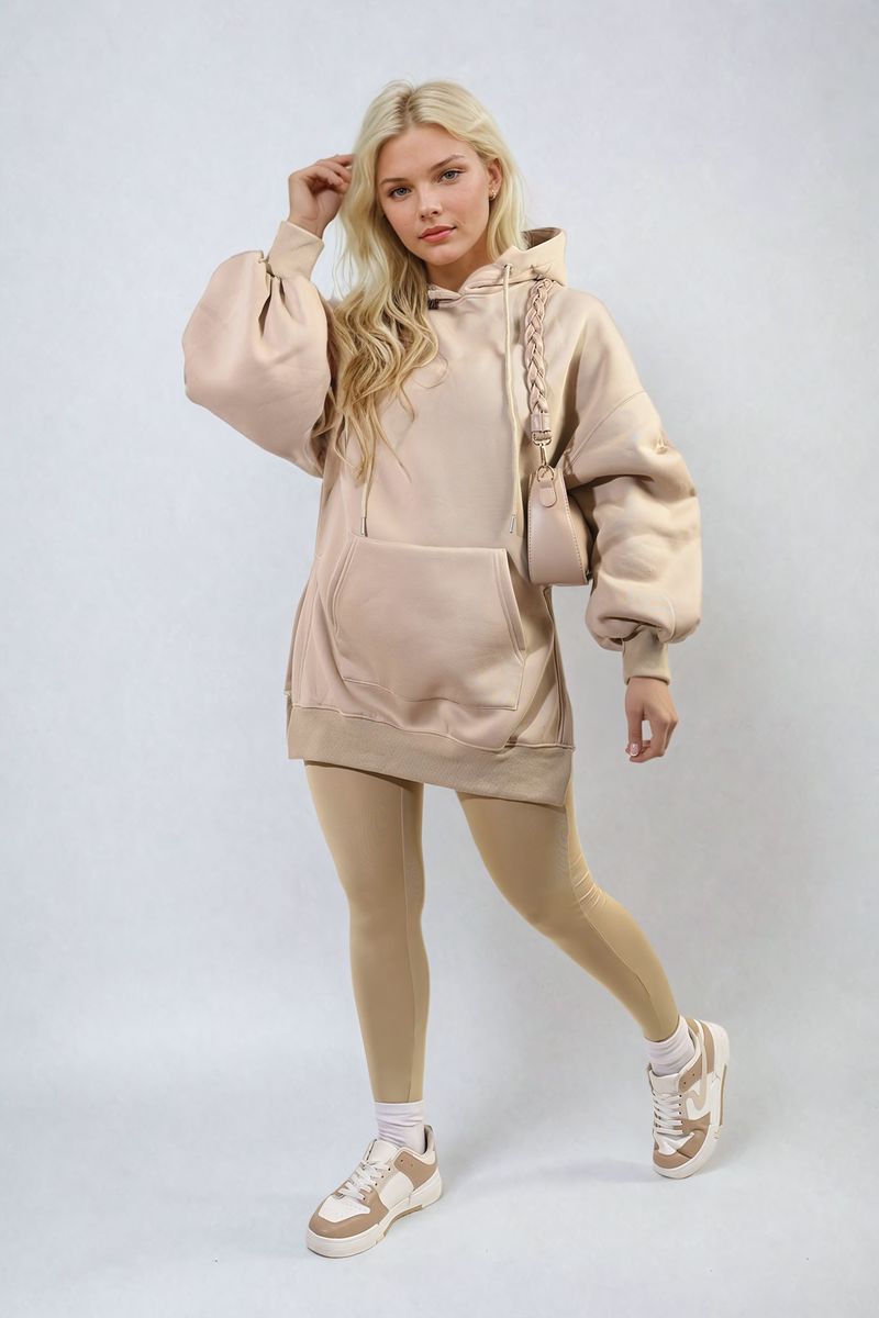 Katie Oversized Hoodie with Side Split and Ribbed Leggings Co ord Set - 4 colours