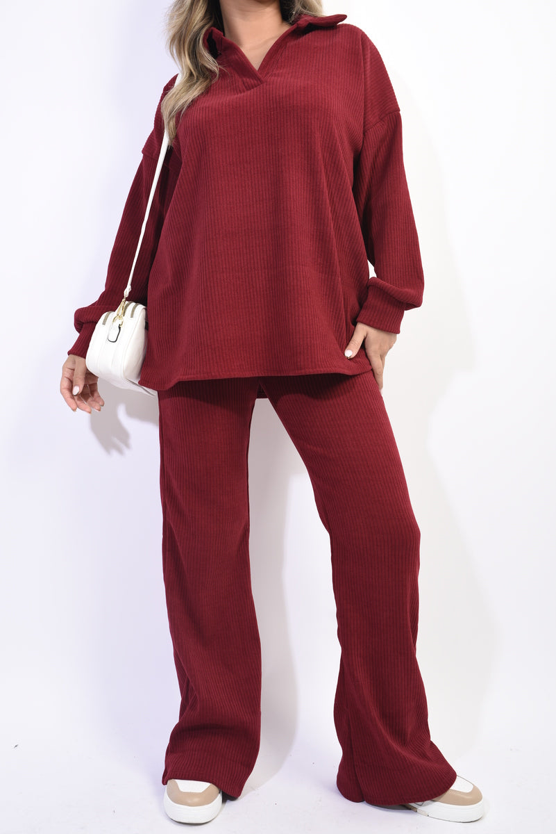 Kelsey Collared Long Sleeve & Trouser Co-ord Set - 13 colours