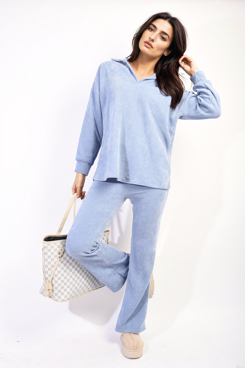 Kelsey Collared Long Sleeve & Trouser Co-ord Set - 13 colours