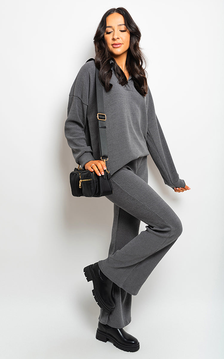 Kelsey Collared Long Sleeve & Trouser Co-ord Set - 13 colours